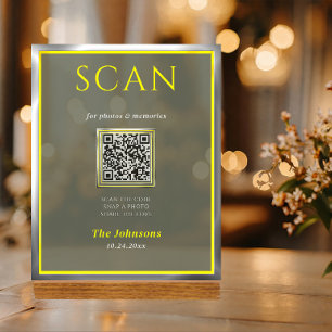 Hochzeits-Acryl-QR-Code-Foto-Sharing-Scan Acrylschild