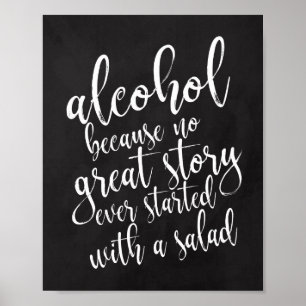 Hochzeits-Alkohol-8x10-Kreidetafel-Schild Poster