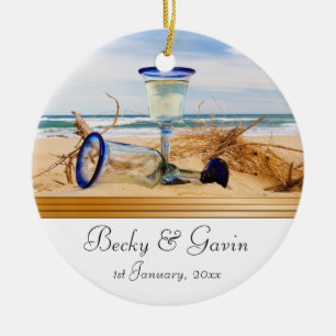 Hochzeits-Andenken-Strand-Hochzeit Keramik Ornament
