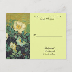 Hochzeits-Annahmekarte, Van Gogh wilde Rosen Einladungspostkarte