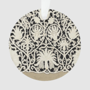Hochzeits-Antiquitäten-Spitzen-Leinen-Weiß-Klassis Ornament