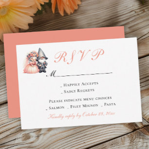 Hochzeits-Antwort Garten-Gnom Orange Woodland So RSVP Karte
