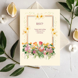Hochzeits-Antwortkarte Elegante Wildblumen Floral RSVP Karte
