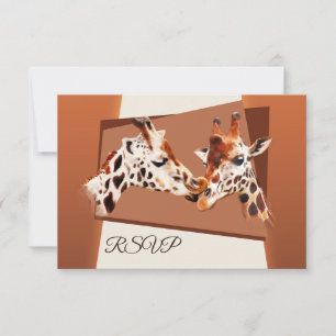 Hochzeits-Antwortkarte Giraffen-Zoo-Safari Einladung