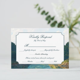 Hochzeits-Antwortkarte Lakeside Mountain Valley RSVP Karte