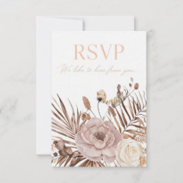 Hochzeits-Antwortkarte Minimale Botanische Antwort