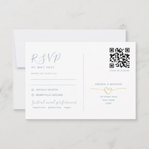 Hochzeits-Antwortkarte mit QR-Code und doppelter F RSVP Karte