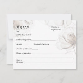 Hochzeits-Antwortkarte Soft Rose Blumen RSVP Karte