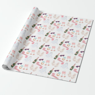 Hochzeits-Aquarell-Geschenkpapier Geschenkpapier