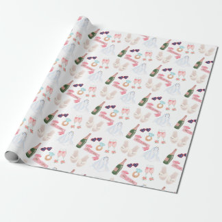Hochzeits-Aquarell-Geschenkpapier Geschenkpapier