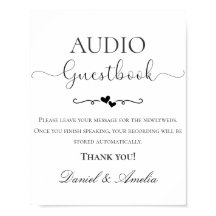Hochzeits-Audio-Gästebuch-Schild, Audio-Gästebuch-