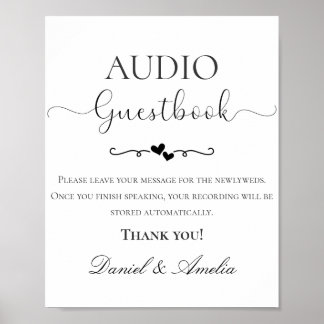 Hochzeits-Audio-Gästebuch-Schild, Audio-Gästebuch- Poster