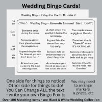 Hochzeits-BINGO! Spiel für Gäste Schwarz Weiß