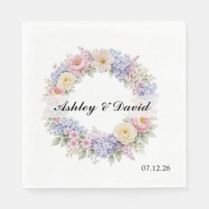 Hochzeits-Blumenkranz-Papier-Servietten Serviette