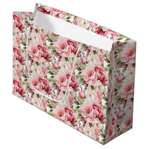 Hochzeits-Blumenprint Geschenktasche Große Geschenktüte
