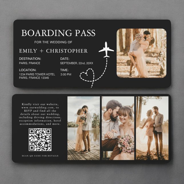 Hochzeits-Boarding-Pass QR-Code-Ticket (Von Creator hochgeladen)