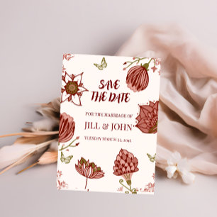 Hochzeits-Botanik-Illustration zum Datum speichern Save The Date