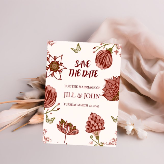 Hochzeits-Botanik-Illustration zum Datum speichern Save The Date (Von Creator hochgeladen)