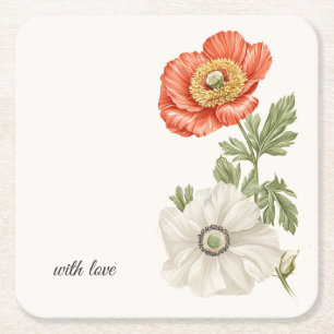 Hochzeits-Botanik Vintage Florales Tischakzent Rechteckiger Pappuntersetzer