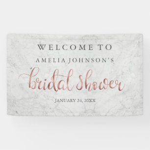 Hochzeits-Braut-Party-Banner Marmor-Roségold Banner