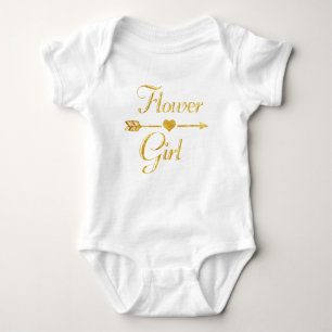 Hochzeits-Brautparty-Glitzer-GoldBlumen-Mädchen Baby Strampler