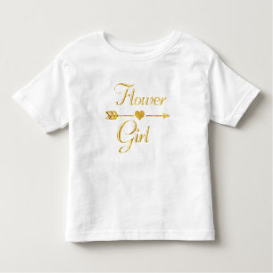 Hochzeits-Brautparty-Glitzer-GoldBlumen-Mädchen Kleinkind T-shirt