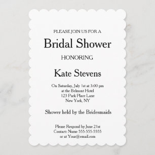 Hochzeits-Brautparty-schlichte Einladungs-Karte Einladung
