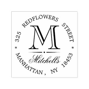 Hochzeits-Briefmarke der Monogram-Adresse Permastempel