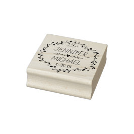 Hochzeits-Briefmarke Hexagon Vine Wreath Gummistempel