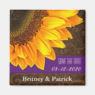 Hochzeits-Brown-Sonnenblume-Save the Date Magneten Magnet