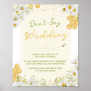 Hochzeits- Bumblebee- Bienen- Bridal-Shower-Spiel  Poster