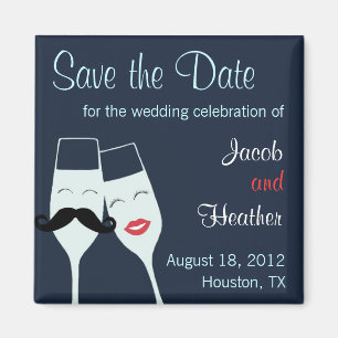 Hochzeits-Champagne-Toast Save the Date Magnet