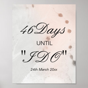 Hochzeits Countdown-Schild Poster