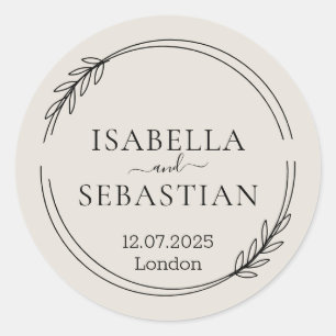 Hochzeits-Creme-Beige-Farbpalette Runder Aufkleber