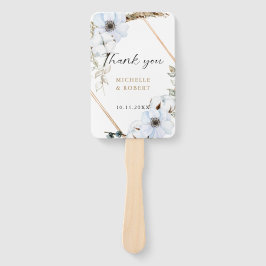 Hochzeits-Danke-QR-Foto-Blumen-Boho-Gold Fächer