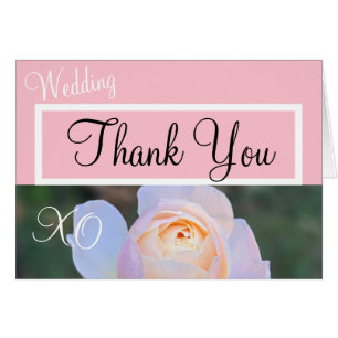 Hochzeits-Dankeschön-Monogramm Pastell-Rosa Rose