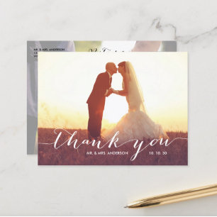 Hochzeits-Dankeskarten-Fotopostkarte mit Handschri Postkarte