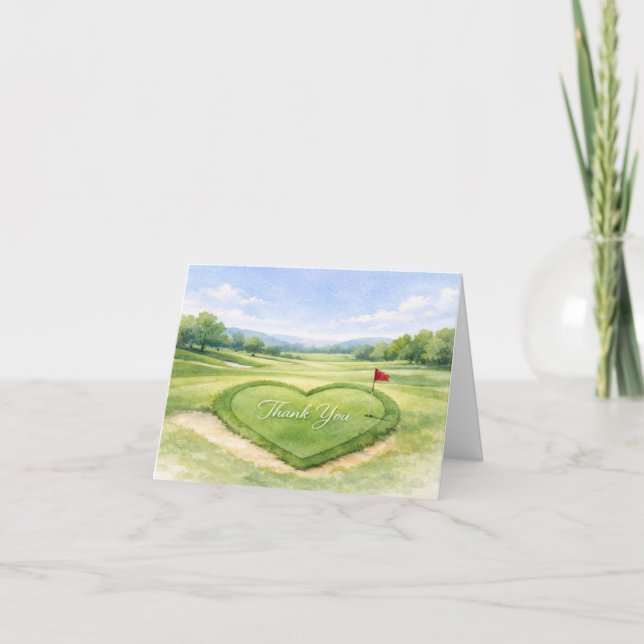 Hochzeits-Dankeskarten im Golf-Design Dankeskarte (Vorderseite)