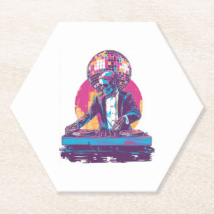 Hochzeits-DJ-Totenkopf � Lustiger formeller Party- Untersetzer