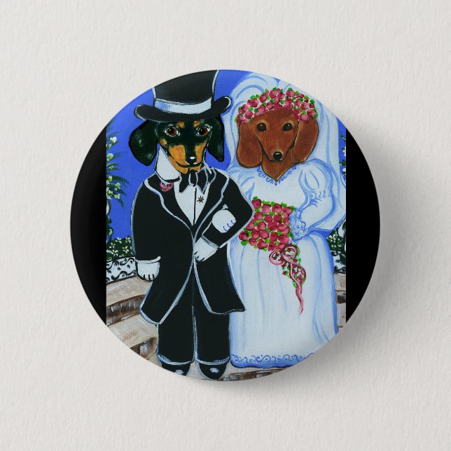 Hochzeits-Doxies Button (Vorderseite)