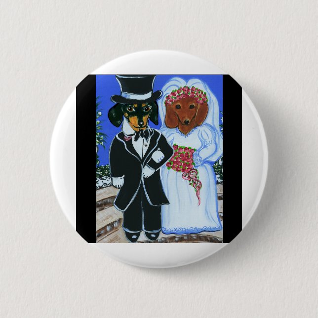 Hochzeits-Doxies Button (Vorderseite)