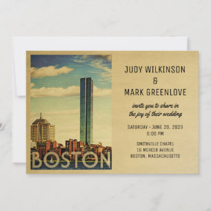 Hochzeits-Einladung Boston Vintage Mitte des Jahrh Einladung