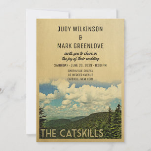 Hochzeits-Einladung Catskill Mountains im Vintage- Einladung