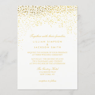 Hochzeits-Einladung - Confetti - Weiß Einladung