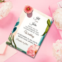 Hochzeits-Einladung Florale Pastell Botanische Ges
