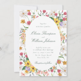 Hochzeits-Einladung Floralgarten mit ovalem Rahmen Einladung