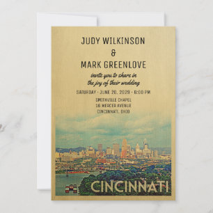 Hochzeits-Einladung im Vintage-Stil aus Cincinnati Einladung
