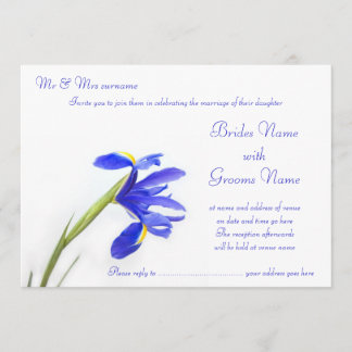 Hochzeits-Einladung - lila Iris-Blume Einladung