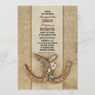 Hochzeits-Einladung mit Hufeisen Einladung