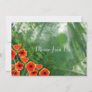 Hochzeits-Einladung mit Mohnblumen Einladung